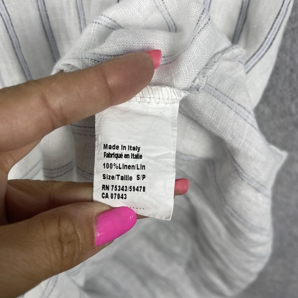 Rosemarie Made in Italy Linen Button Front Sleeveless Dress Womens S Coastal - Picture 9 of 11